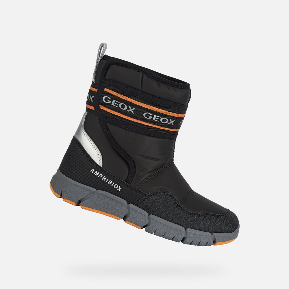 Botas Geox Menino Pretas/Laranja - Flexyper Abx - CUNJQ1624